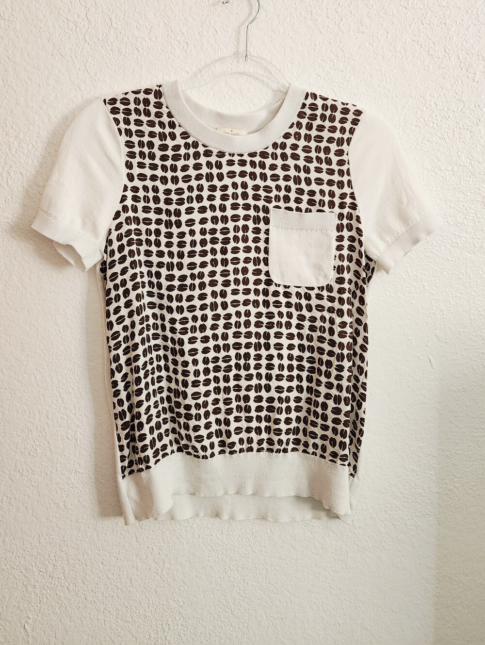 Kate Spade Coffee Bean Print Top. Size M